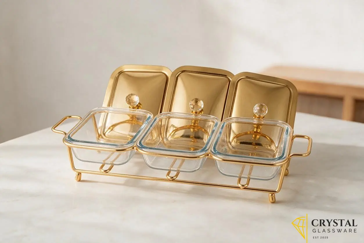 Elegant rectangular Silver Chafing Dish 3 Pcs 1.5LX3 